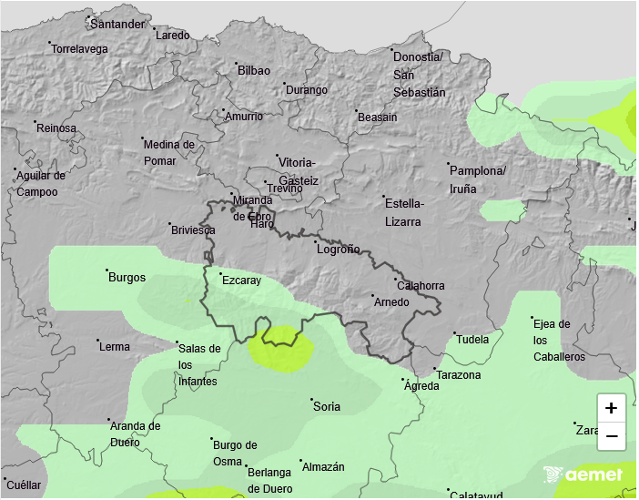 Probabilidad de Precipitación según AEMET. Meteosojuela La Rioja 11