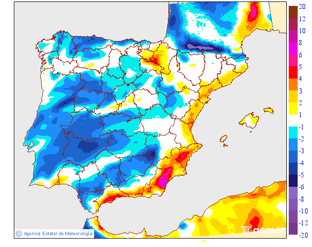 Variación de temperaturas máximas AEMET Meteosojuela 20
