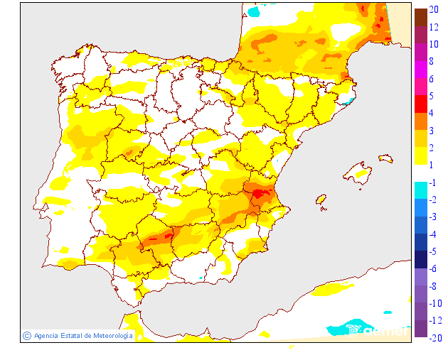 Variación de temperaturas máximas AEMET Meteosojuela 22