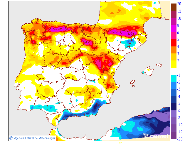Variación de temperaturas máximas AEMET Meteosojuela 27
