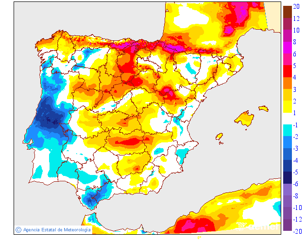 Variación de temperaturas máximas AEMET Meteosojuela 28