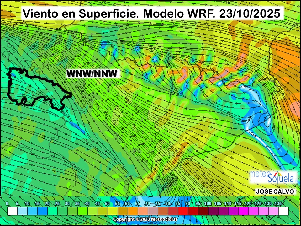 Viento en Superficie Modelo WRF Meteosojuela.