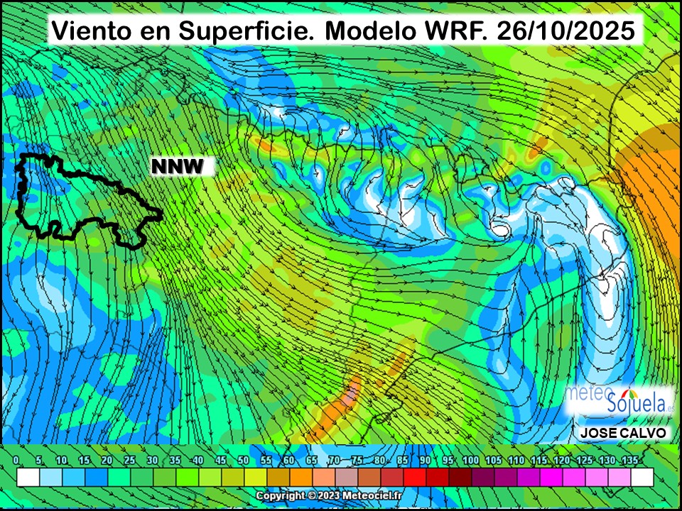 Viento en Superficie Modelo WRF Meteosojuela.