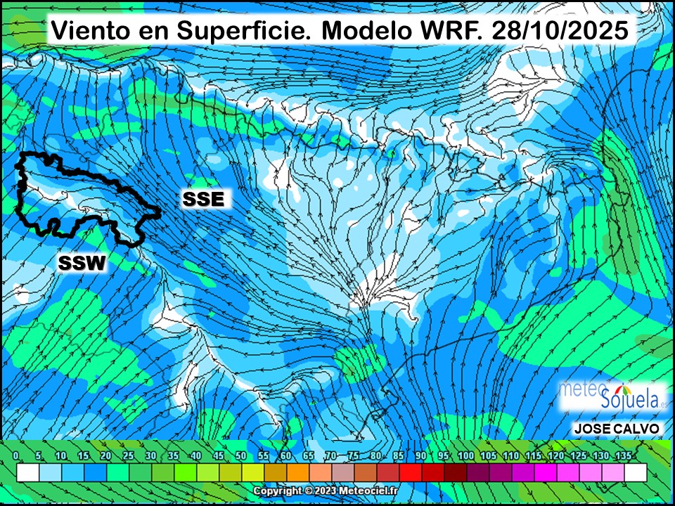 Viento en Superficie Modelo WRF Meteosojuela.