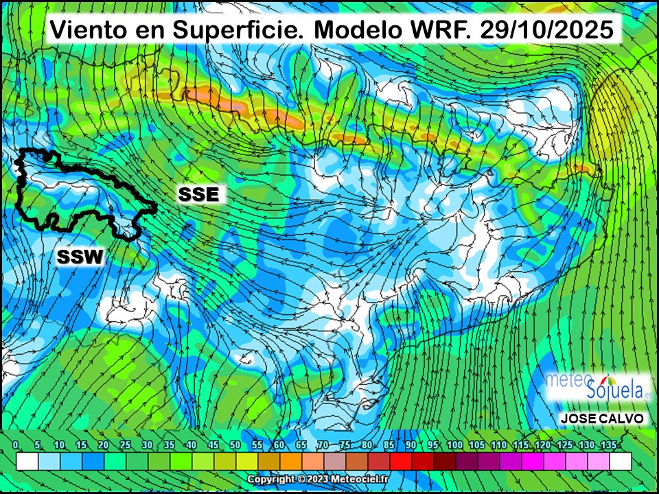 Viento en Superficie Modelo WRF Meteosojuela.