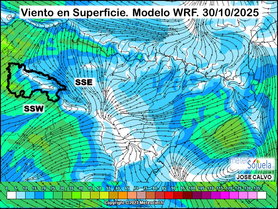 Viento en Superficie Modelo WRF Meteosojuela.