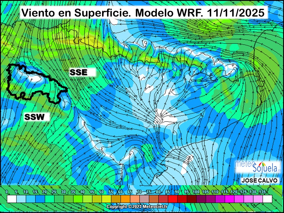 Viento en Superficie Modelo WRF Meteosojuela.