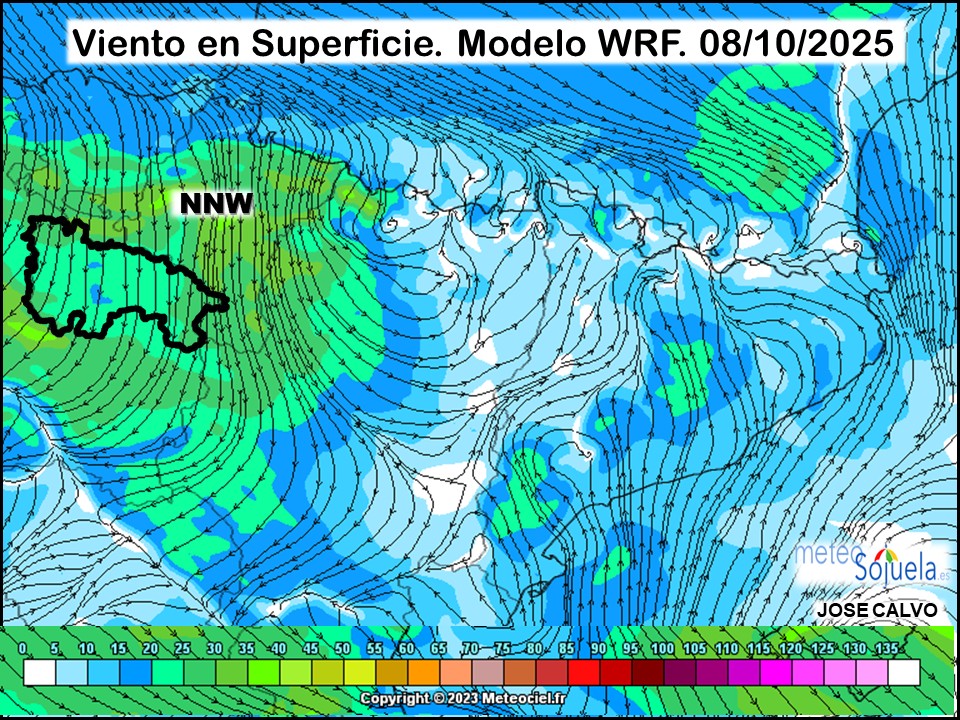 Viento en Superficie Modelo WRF Meteosojuela.