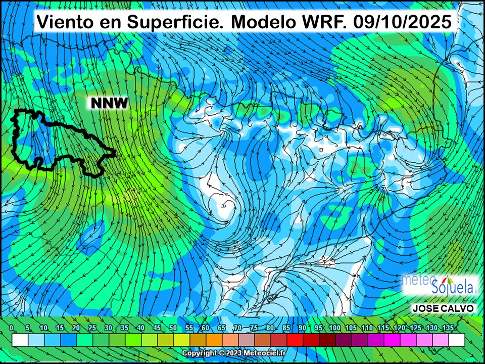 Viento en Superficie Modelo WRF Meteosojuela.