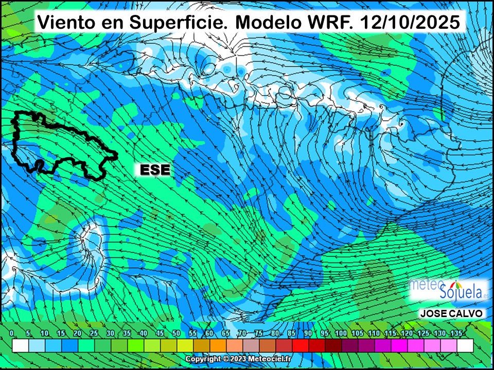 Viento en Superficie Modelo WRF Meteosojuela.