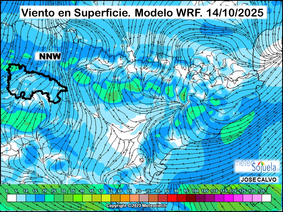 Viento en Superficie Modelo WRF Meteosojuela.
