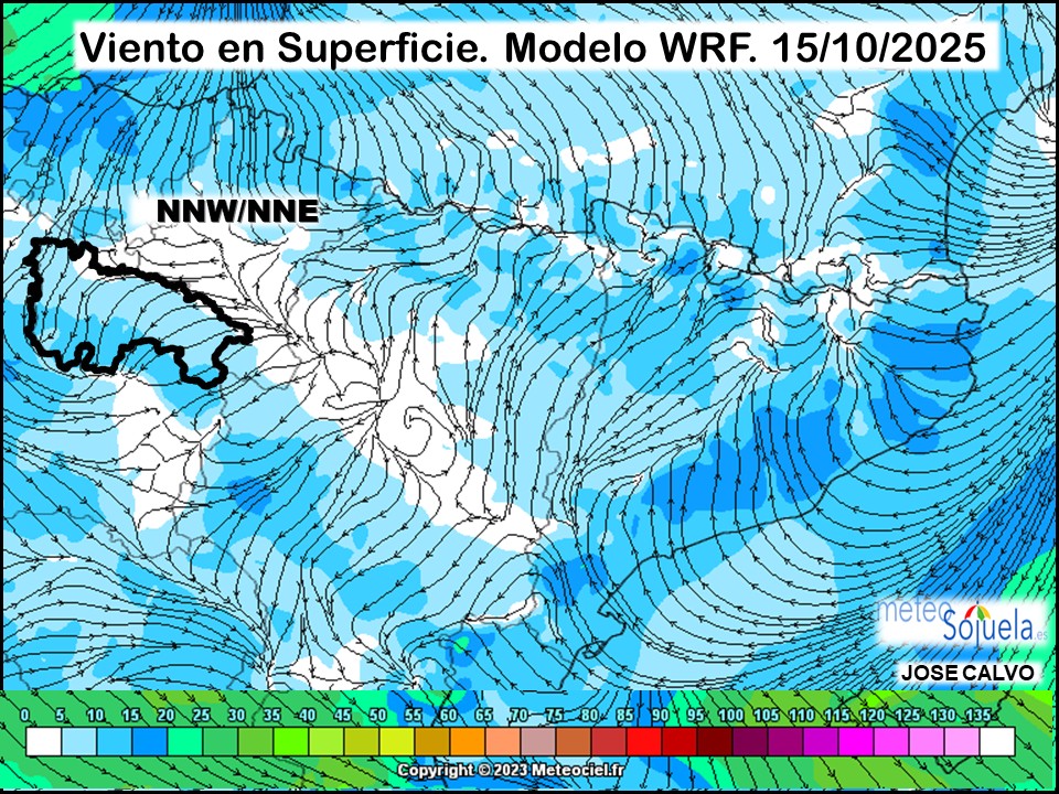 Viento en Superficie Modelo WRF Meteosojuela.