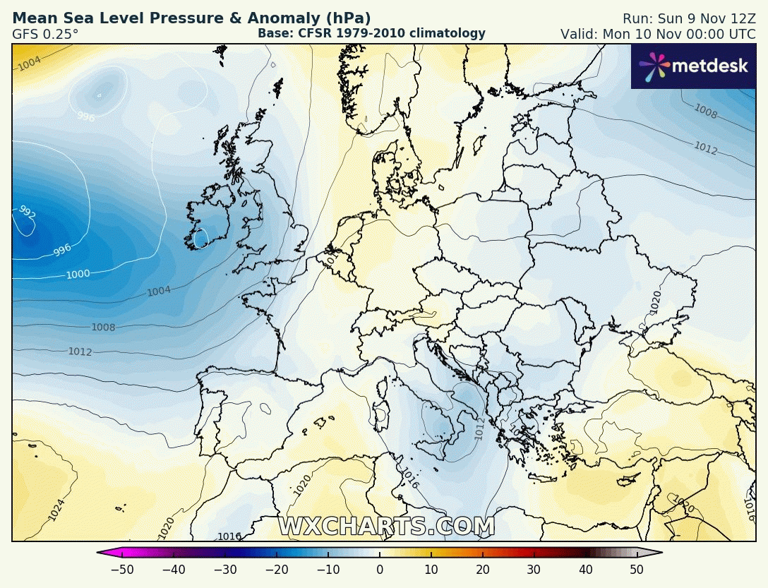 Animación Modelos de Anomalías de Presión. Meteosojuela La Rioja