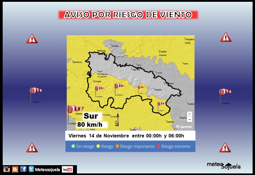 Aviso Amarillo por Viento en la Ibérica AEMET