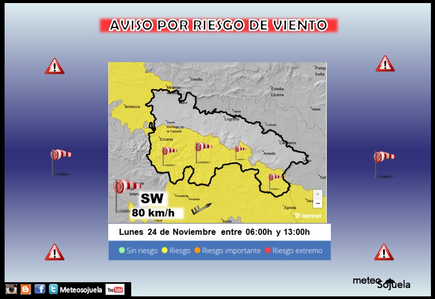 Aviso Amarillo por Viento en la Ibérica AEMET