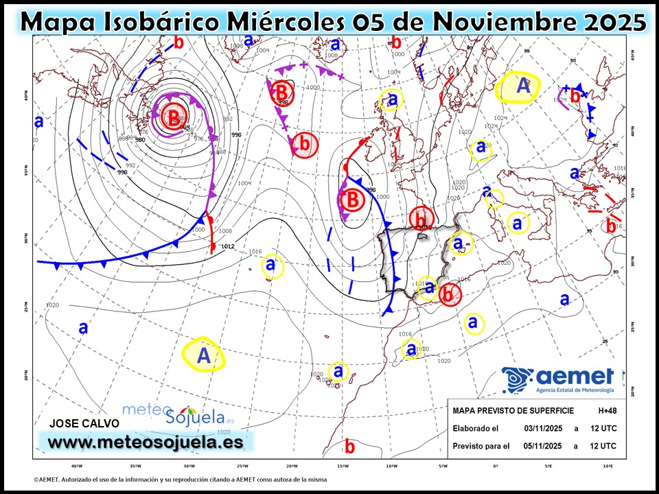 Mapa Isobárico La Rioja. Meteosojuela