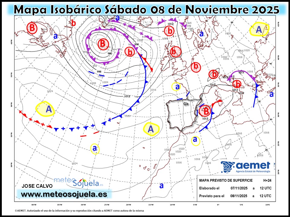 Mapa Isobárico La Rioja. Meteosojuela