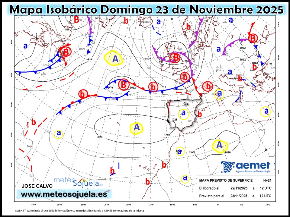 Mapa Isobárico La Rioja. Meteosojuela