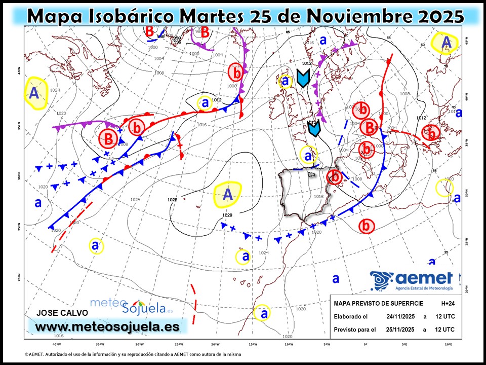 Mapa Isobárico La Rioja. Meteosojuela