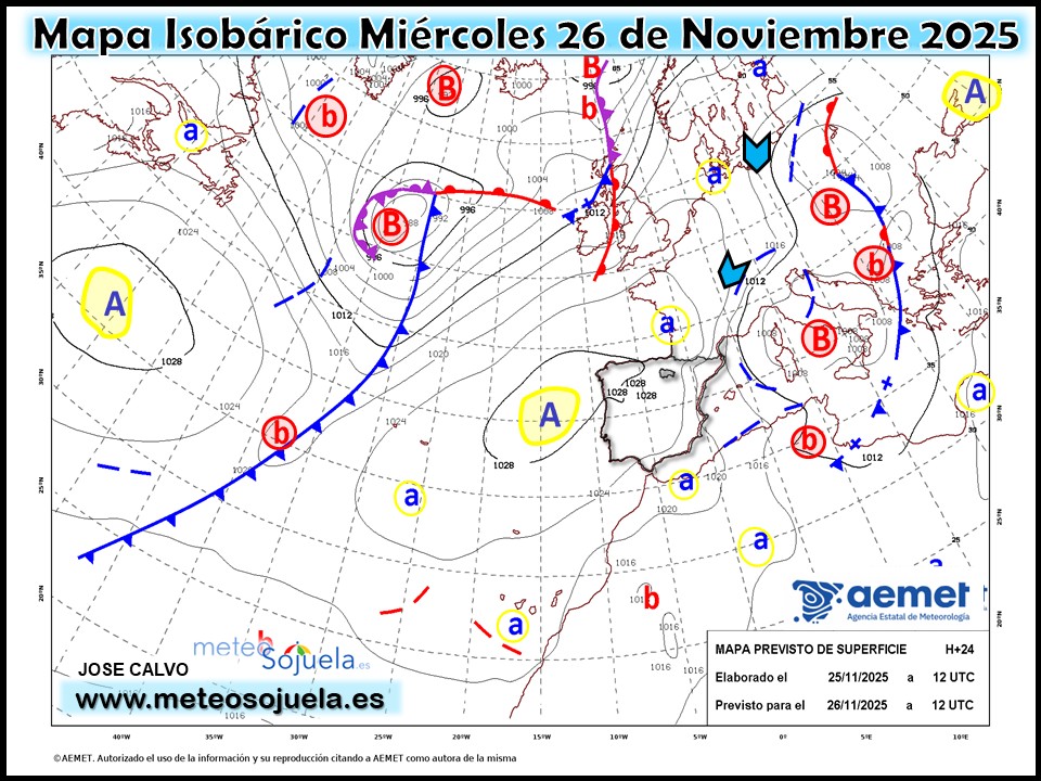 Mapa Isobárico La Rioja. Meteosojuela