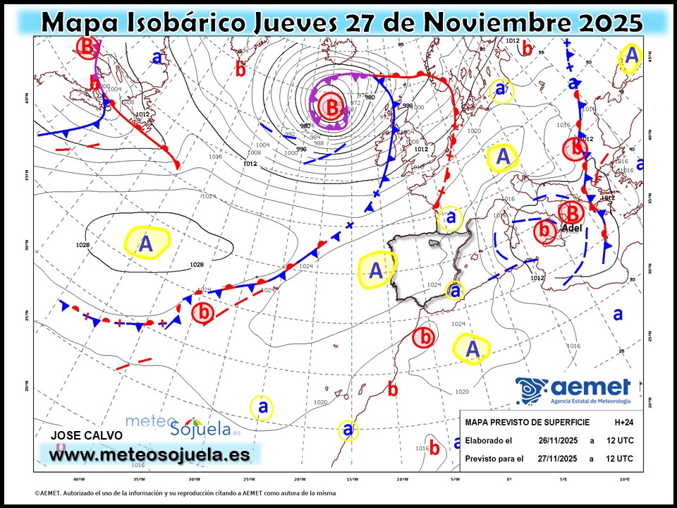 Mapa Isobárico La Rioja. Meteosojuela