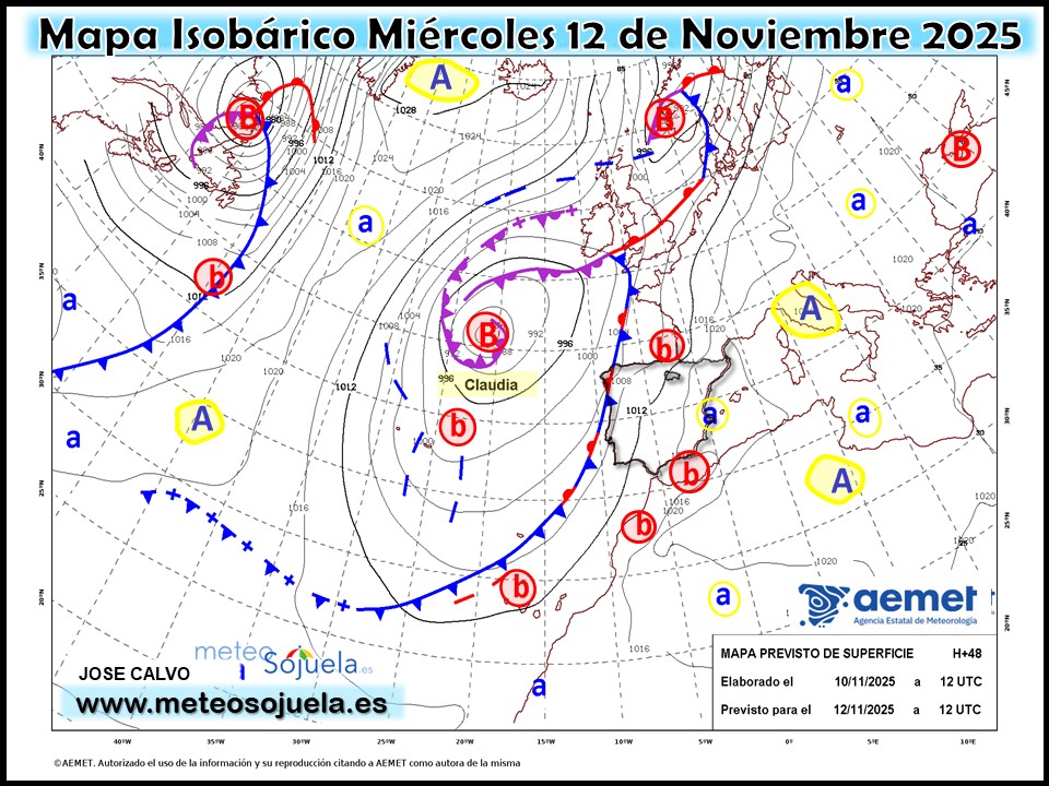 Mapa Isobárico La Rioja. Meteosojuela