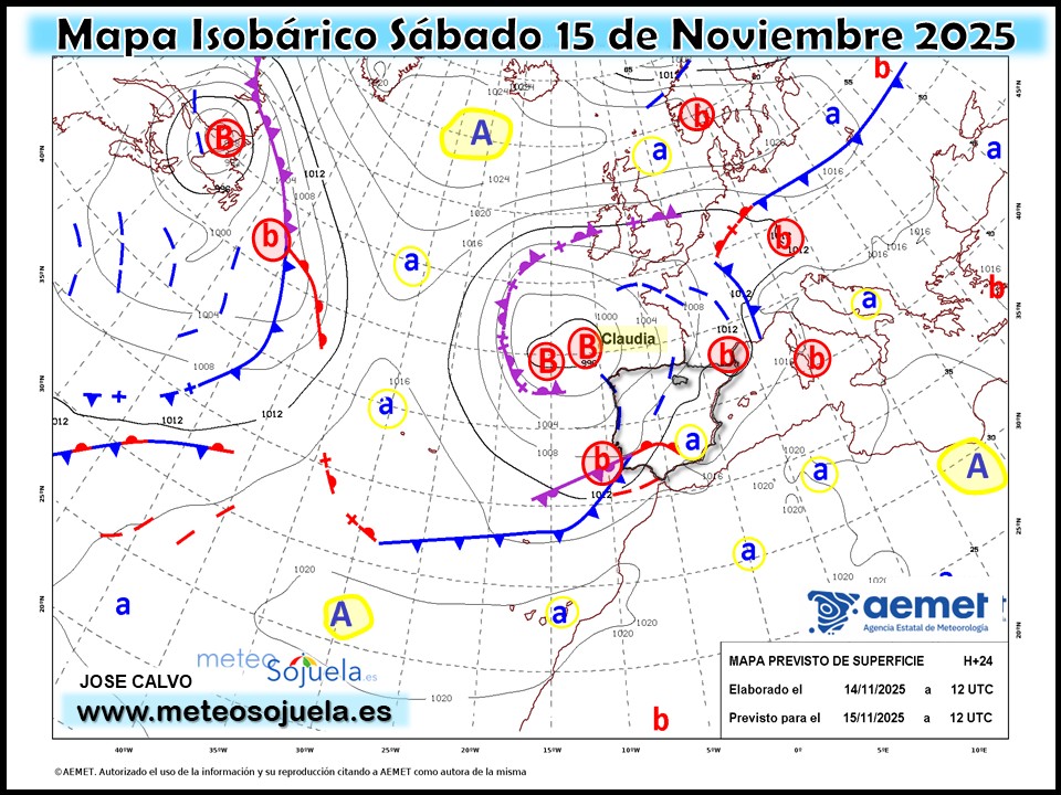 Mapa Isobárico La Rioja. Meteosojuela