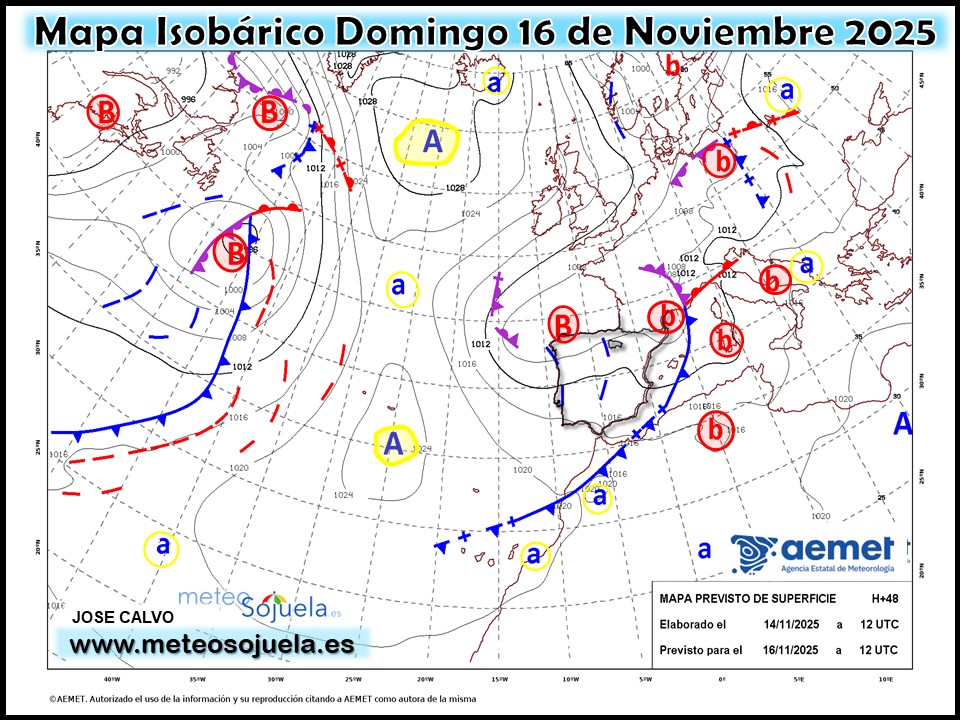 Mapa Isobárico La Rioja. Meteosojuela