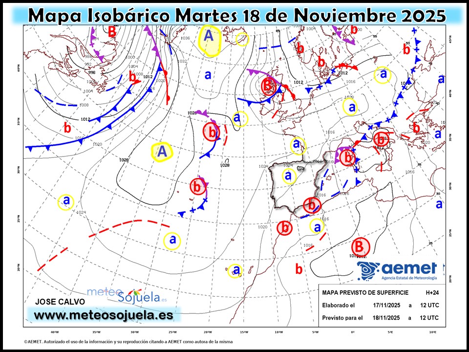 Mapa Isobárico La Rioja. Meteosojuela
