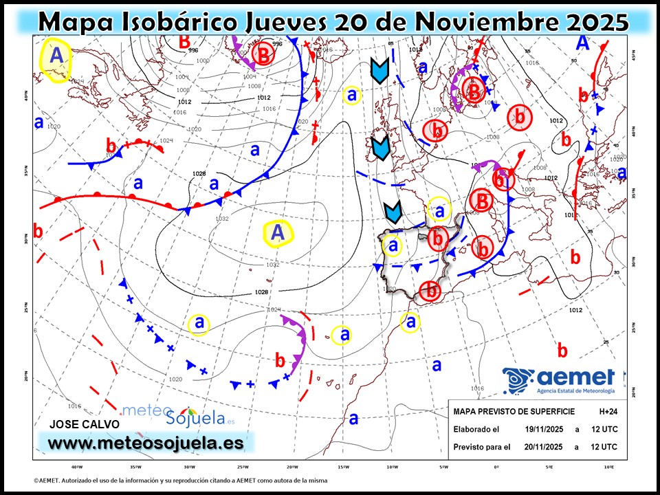 Mapa Isobárico La Rioja. Meteosojuela