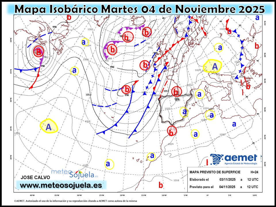 Mapa Isobárico La Rioja. Meteosojuela