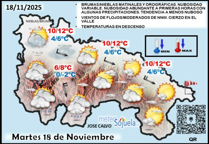 Mapa del tiempo en La Rioja. Meteosojuela Mapa del tiempo en La Rioja. Meteosojuela