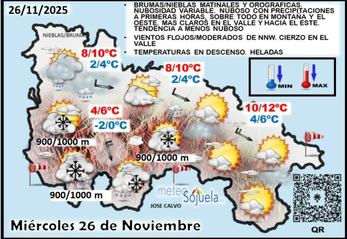 Mapa del tiempo en La Rioja. Meteosojuela Mapa del tiempo en La Rioja. Meteosojuela