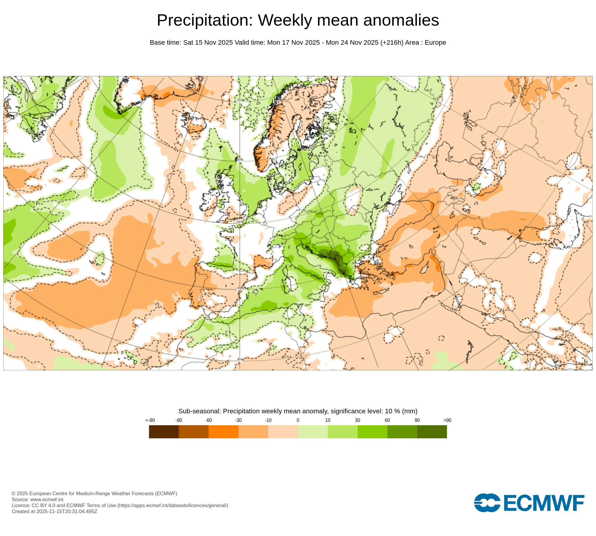 Modelos de Precipitación Noviembre 3ª semana ECMWF .Meteosojuela La Rioja