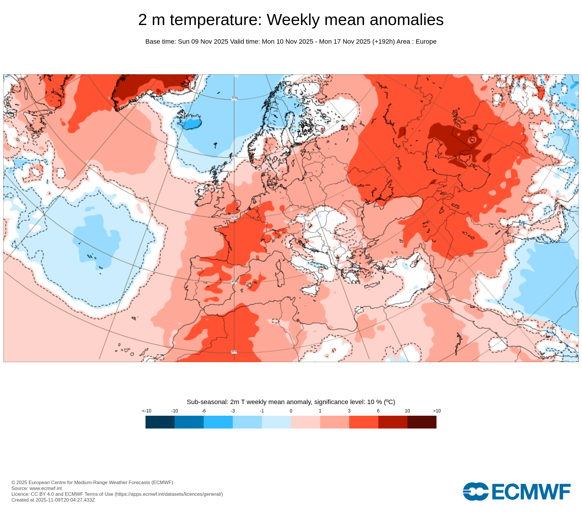 Modelos de Temperaturas Noviembre 2ª semana ECMWF .Meteosojuela La Rioja