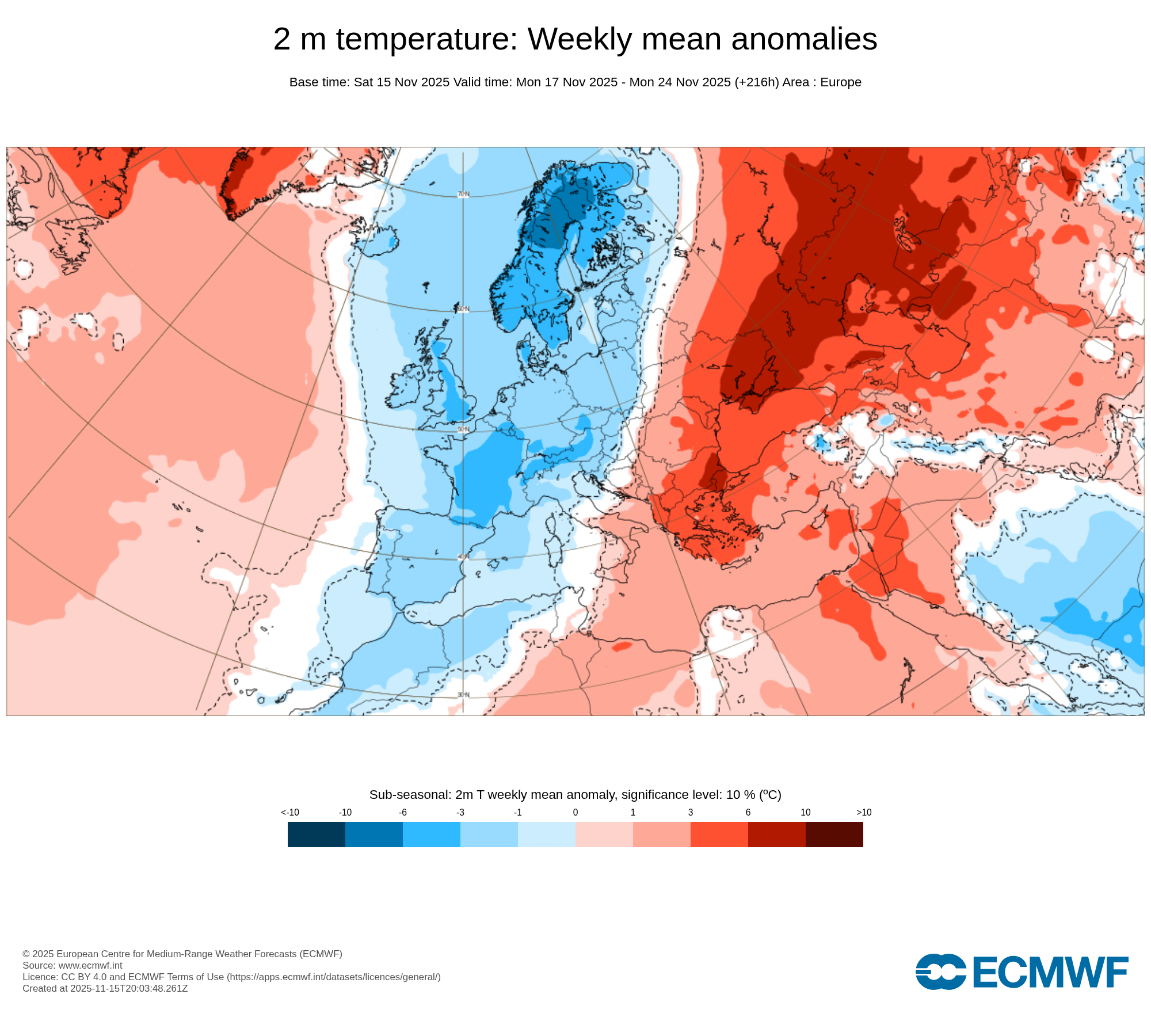 Modelos de Temperaturas Noviembre 3ª semana ECMWF .Meteosojuela La Rioja