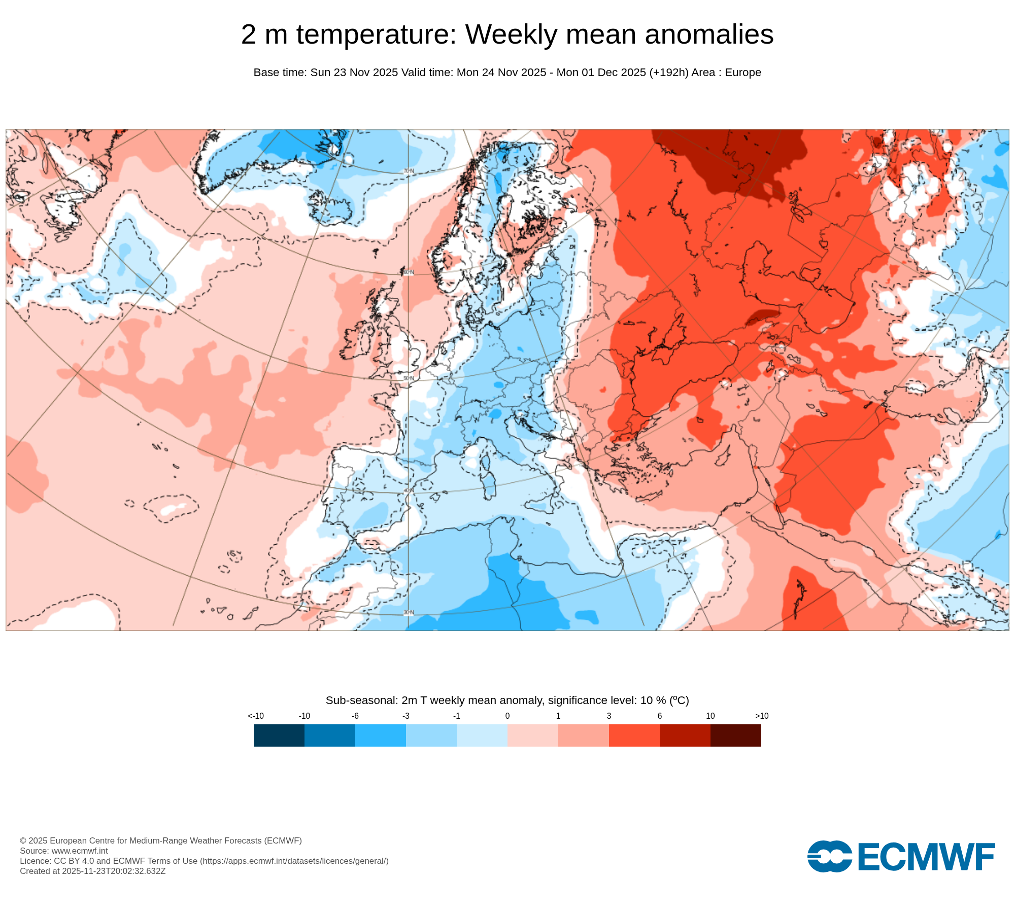 Modelos de Temperaturas Noviembre 4ª semana ECMWF .Meteosojuela La Rioja