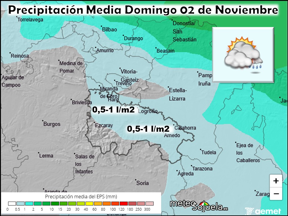 Precipitación Media según AEMET