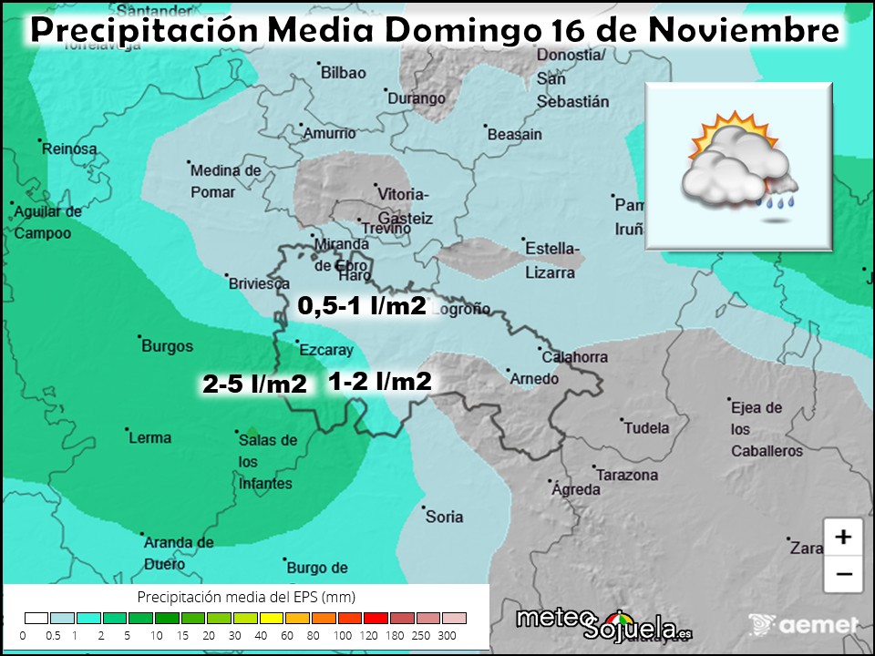 Precipitación Media según AEMET