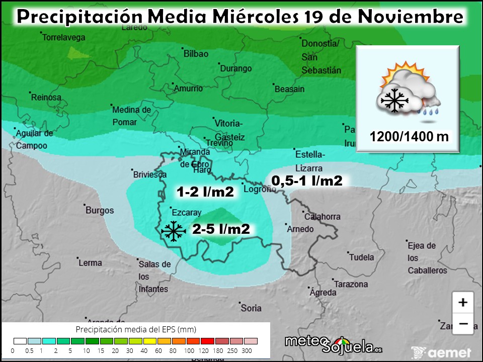 Precipitación Media según AEMET