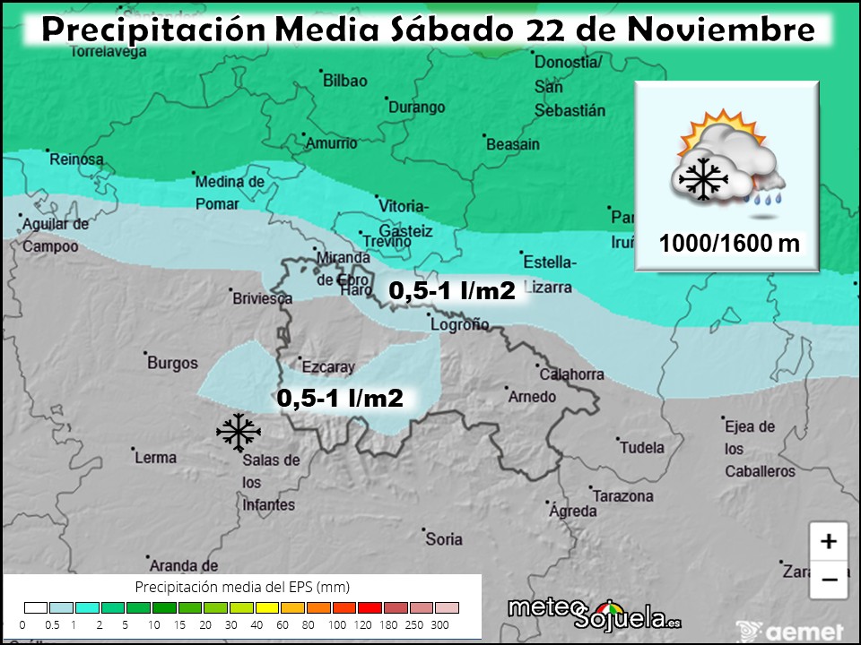 Precipitación Media según AEMET