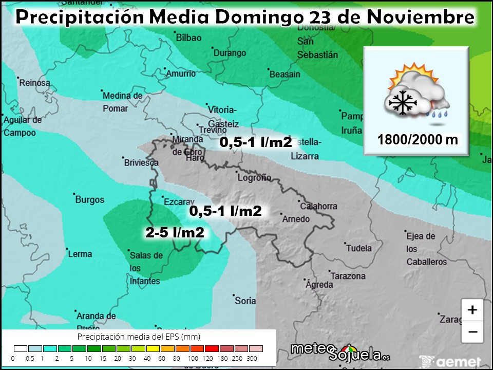 Precipitación Media según AEMET