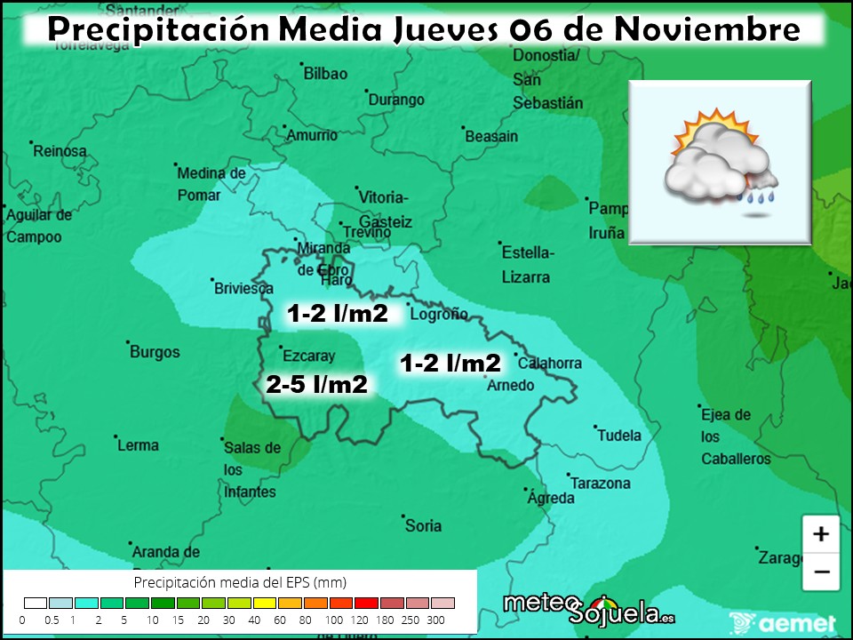 Precipitación Media según AEMET