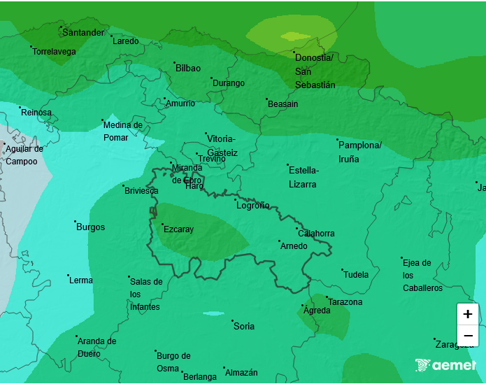 Precipitación Media según AEMET 30