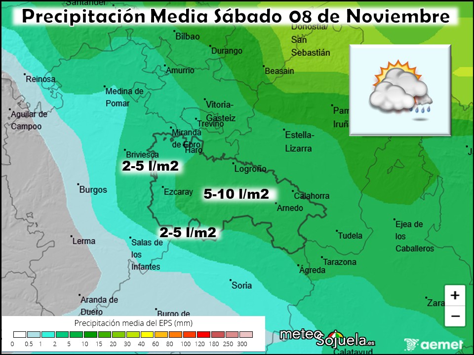 Precipitación Media según AEMET