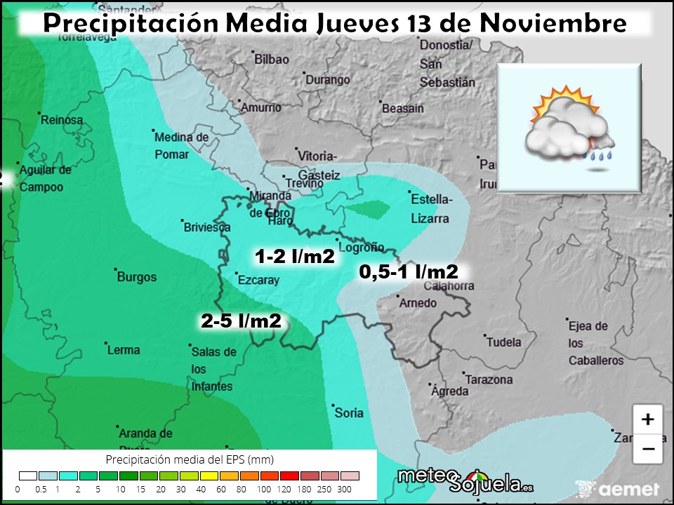 Precipitación Media según AEMET