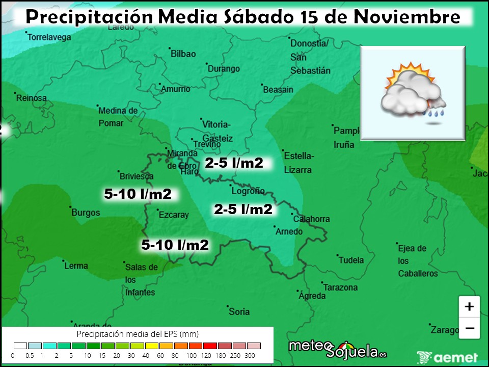 Precipitación Media según AEMET