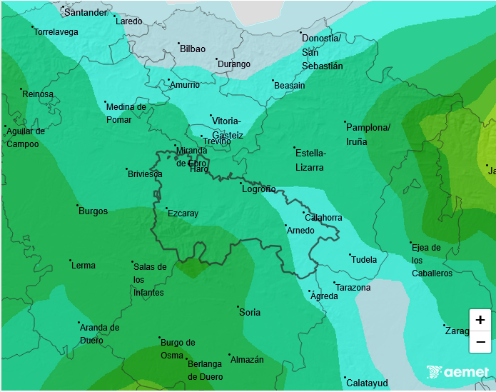 Precipitación Media según AEMET. Meteosojuela La Rioja 14