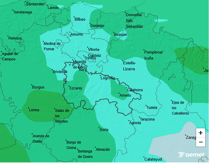 Precipitación Media según AEMET. Meteosojuela La Rioja 16