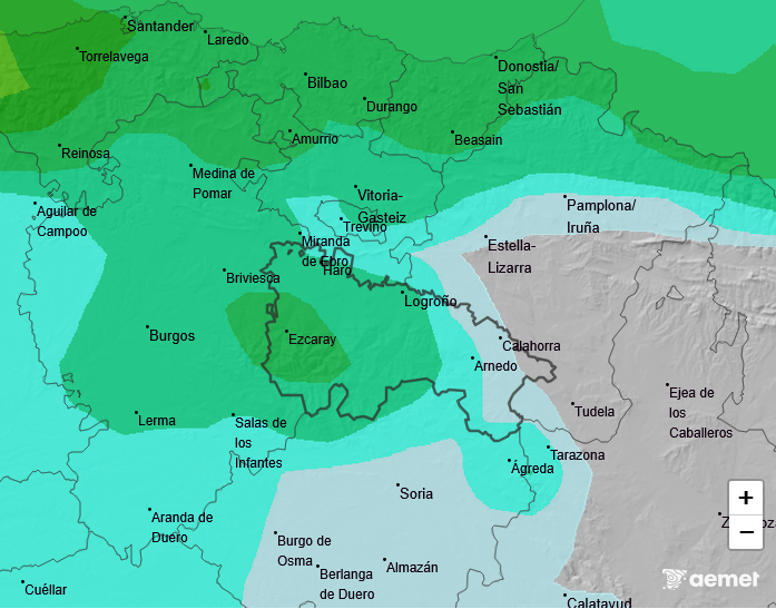 Precipitación Media según AEMET. Meteosojuela La Rioja 17
